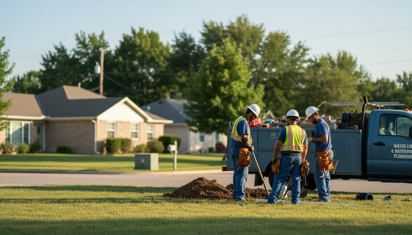 Residential water line and bathroom plumbing service in Hart, TX